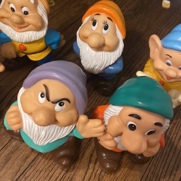 Disney Dwarfs Soft Rubber Set Set/6 Rare! DISNEY PRODUCTIONS - Picture 4 of 10
